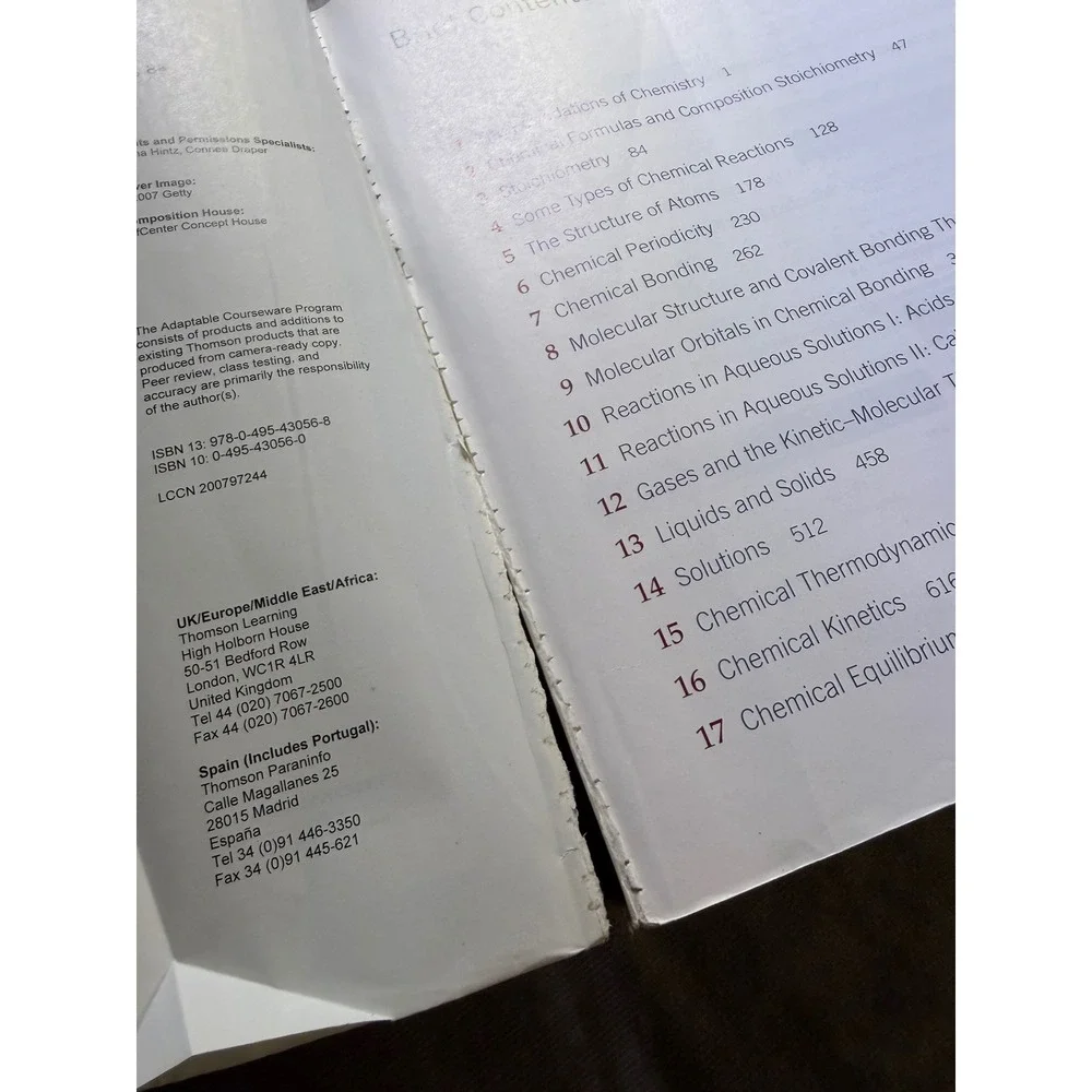 Chemistry Custom Edition for UGA Whitten Atwood Morrison 2007 Textbook softcover